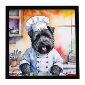 Bouvier des Flandres The Chef Framed Metal Print Bathroom, Kitchen, Office, Home Decor Wall Art Ready to Hang, Square, 8X8