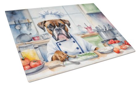 Boxer The Chef Glass Cutting Board Decorative Tempered Glass Kitchen Cutting and Serving Board Large Size Chopping Board