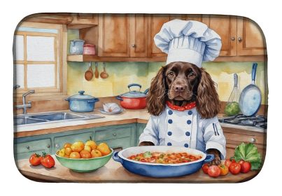 Boykin Spaniel The Chef Dish Drying Mat Absorbent Dish Drying Mat Pad for Kitchen Counter Dish Drainer Mat for Countertop, 14 x 21, Multicolor