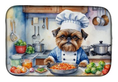 Brussels Griffon The Chef Dish Drying Mat Absorbent Dish Drying Mat Pad for Kitchen Counter Dish Drainer Mat for Countertop, 14 x 21, Multicolor