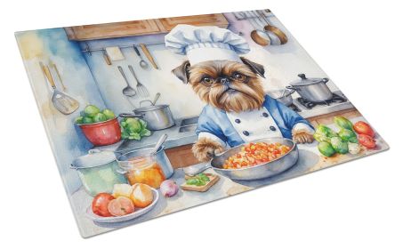 Brussels Griffon The Chef Glass Cutting Board Decorative Tempered Glass Kitchen Cutting and Serving Board Large Size Chopping Board