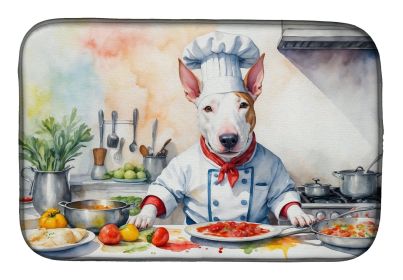 Bull Terrier The Chef Dish Drying Mat Absorbent Dish Drying Mat Pad for Kitchen Counter Dish Drainer Mat for Countertop, 14 x 21, Multicolor