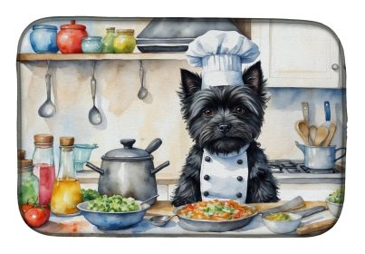 Cairn Terrier The Chef Dish Drying Mat Absorbent Dish Drying Mat Pad for Kitchen Counter Dish Drainer Mat for Countertop, 14 x 21, Multicolor
