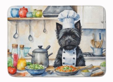 Cairn Terrier The Chef Memory Foam Kitchen Mat Machine Washable Anti-Fatigue Mat Cushion Comfort Bath Mat or Kitchen Rug