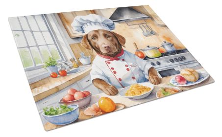 Chesapeake Bay Retriever The Chef Glass Cutting Board Decorative Tempered Glass Kitchen Cutting and Serving Board Large Size Chopping Board