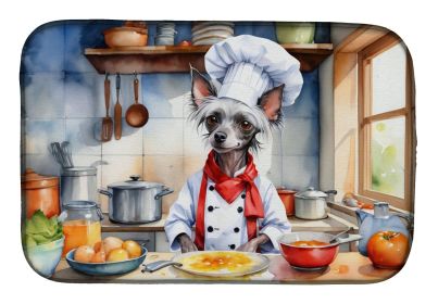 Chinese Crested The Chef Dish Drying Mat Absorbent Dish Drying Mat Pad for Kitchen Counter Dish Drainer Mat for Countertop, 14 x 21, Multicolor