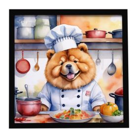 Chow Chow The Chef Framed Metal Print Bathroom, Kitchen, Office, Home Decor Wall Art Ready to Hang, Square, 8X8
