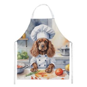 Cocker Spaniel The Chef Apron Cooking Kitchen Server Baking Crafts Gardening for Adult Women Men, Unisex, Large, Multicolor