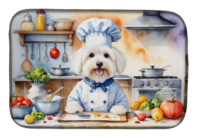 Coton de Tulear The Chef Dish Drying Mat Absorbent Dish Drying Mat Pad for Kitchen Counter Dish Drainer Mat for Countertop, 14 x 21, Multicolor