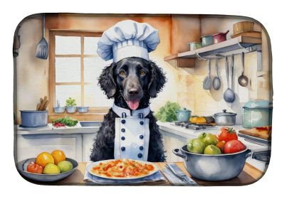 Curly-Coated Retriever The Chef Dish Drying Mat Absorbent Dish Drying Mat Pad for Kitchen Counter Dish Drainer Mat for Countertop, 14 x 21, Multicolor