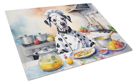 Dalmatian The Chef Glass Cutting Board Decorative Tempered Glass Kitchen Cutting and Serving Board Large Size Chopping Board