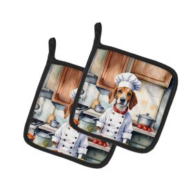 English Foxhound The Chef Pair of Pot Holders Kitchen Heat Resistant Pot Holders Sets Oven Hot Pads for Cooking Baking BBQ, 7 1/2 x 7 1/2