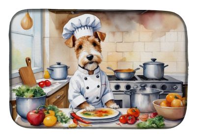 Fox Terrier The Chef Dish Drying Mat Absorbent Dish Drying Mat Pad for Kitchen Counter Dish Drainer Mat for Countertop, 14 x 21, Multicolor