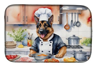 German Shepherd The Chef Dish Drying Mat Absorbent Dish Drying Mat Pad for Kitchen Counter Dish Drainer Mat for Countertop, 14 x 21, Multicolor