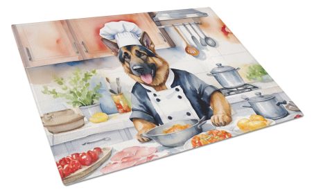German Shepherd The Chef Glass Cutting Board Decorative Tempered Glass Kitchen Cutting and Serving Board Large Size Chopping Board