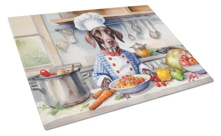 German Shorthaired Pointer The Chef Glass Cutting Board Decorative Tempered Glass Kitchen Cutting and Serving Board Large Size Chopping Board