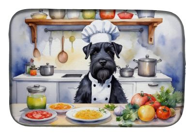 Giant Schnauzer The Chef Dish Drying Mat Absorbent Dish Drying Mat Pad for Kitchen Counter Dish Drainer Mat for Countertop, 14 x 21, Multicolor