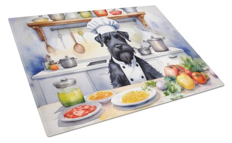 Giant Schnauzer The Chef Glass Cutting Board Decorative Tempered Glass Kitchen Cutting and Serving Board Large Size Chopping Board