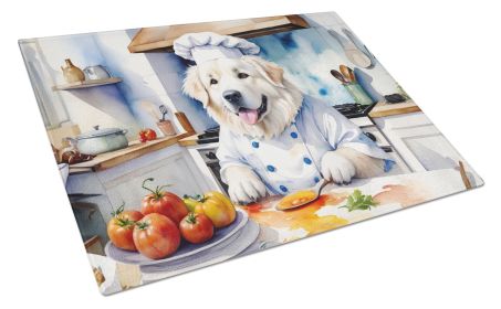 Great Pyrenees The Chef Glass Cutting Board Decorative Tempered Glass Kitchen Cutting and Serving Board Large Size Chopping Board