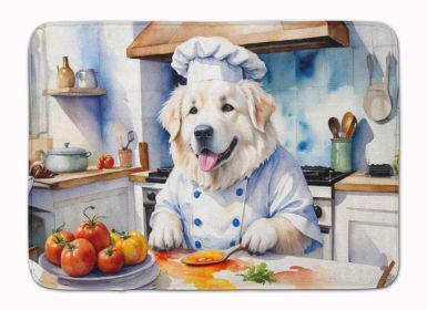 Great Pyrenees The Chef Memory Foam Kitchen Mat Machine Washable Anti-Fatigue Mat Cushion Comfort Bath Mat or Kitchen Rug