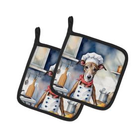 Greyhound The Chef Pair of Pot Holders Kitchen Heat Resistant Pot Holders Sets Oven Hot Pads for Cooking Baking BBQ, 7 1/2 x 7 1/2