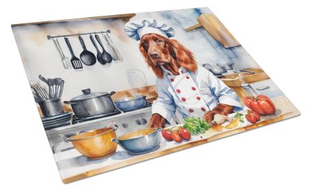 Irish Setter The Chef Glass Cutting Board Decorative Tempered Glass Kitchen Cutting and Serving Board Large Size Chopping Board