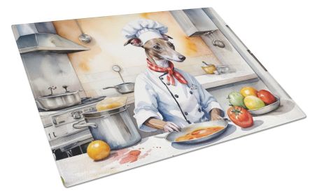 Italian Greyhound The Chef Glass Cutting Board Decorative Tempered Glass Kitchen Cutting and Serving Board Large Size Chopping Board