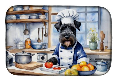 Kerry Blue Terrier The Chef Dish Drying Mat Absorbent Dish Drying Mat Pad for Kitchen Counter Dish Drainer Mat for Countertop, 14 x 21, Multicolor