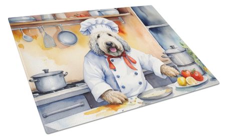 Komondor The Chef Glass Cutting Board Decorative Tempered Glass Kitchen Cutting and Serving Board Large Size Chopping Board