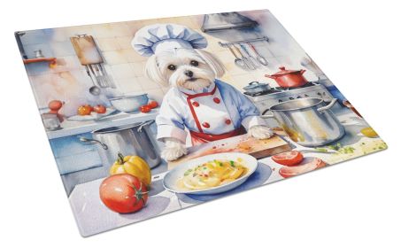 Maltese The Chef Glass Cutting Board Decorative Tempered Glass Kitchen Cutting and Serving Board Large Size Chopping Board