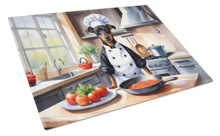 Manchester Terrier The Chef Glass Cutting Board Decorative Tempered Glass Kitchen Cutting and Serving Board Large Size Chopping Board