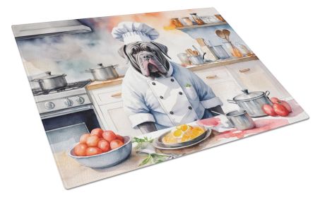 Neapolitan Mastiff The Chef Glass Cutting Board Decorative Tempered Glass Kitchen Cutting and Serving Board Large Size Chopping Board