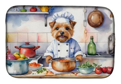 Norfolk Terrier The Chef Dish Drying Mat Absorbent Dish Drying Mat Pad for Kitchen Counter Dish Drainer Mat for Countertop, 14 x 21, Multicolor