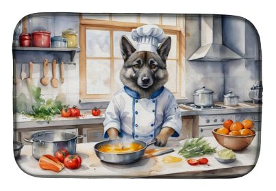 Norwegian Elkhound The Chef Dish Drying Mat Absorbent Dish Drying Mat Pad for Kitchen Counter Dish Drainer Mat for Countertop, 14 x 21, Multicolor