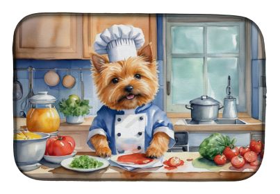 Norwich Terrier The Chef Dish Drying Mat Absorbent Dish Drying Mat Pad for Kitchen Counter Dish Drainer Mat for Countertop, 14 x 21, Multicolor