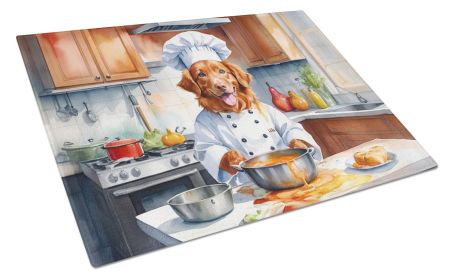 Nova Scotia Duck Tolling Retriever The Chef Glass Cutting Board Decorative Tempered Glass Kitchen Cutting and Serving Board Large Size Chopping Board