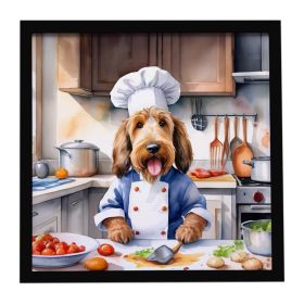 Otterhound The Chef Framed Metal Print Bathroom, Kitchen, Office, Home Decor Wall Art Ready to Hang, Square, 8X8