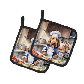 Otterhound The Chef Pair of Pot Holders Kitchen Heat Resistant Pot Holders Sets Oven Hot Pads for Cooking Baking BBQ, 7 1/2 x 7 1/2