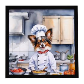 Papillon The Chef Framed Metal Print Bathroom, Kitchen, Office, Home Decor Wall Art Ready to Hang, Square, 8X8