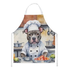 Pit Bull Terrier The Chef Apron Cooking Kitchen Server Baking Crafts Gardening for Adult Women Men, Unisex, Large, Multicolor