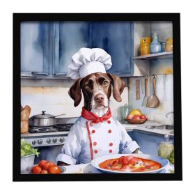 Pointer The Chef Framed Metal Print Bathroom, Kitchen, Office, Home Decor Wall Art Ready to Hang, Square, 8X8