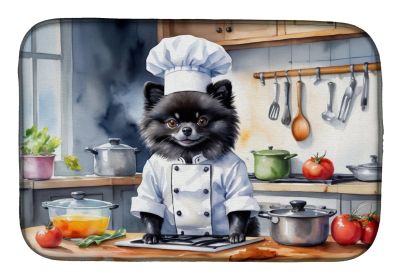Pomeranian The Chef Dish Drying Mat Absorbent Dish Drying Mat Pad for Kitchen Counter Dish Drainer Mat for Countertop, 14 x 21, Multicolor