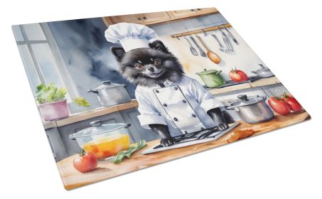 Pomeranian The Chef Glass Cutting Board Decorative Tempered Glass Kitchen Cutting and Serving Board Large Size Chopping Board