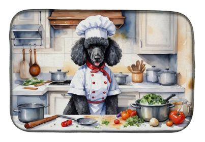 Black Poodle The Chef Dish Drying Mat Absorbent Dish Drying Mat Pad for Kitchen Counter Dish Drainer Mat for Countertop, 14 x 21, Multicolor