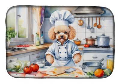 Poodle The Chef Dish Drying Mat Absorbent Dish Drying Mat Pad for Kitchen Counter Dish Drainer Mat for Countertop, 14 x 21, Multicolor