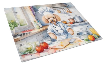 Poodle The Chef Glass Cutting Board Decorative Tempered Glass Kitchen Cutting and Serving Board Large Size Chopping Board