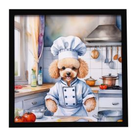 Poodle The Chef Framed Metal Print Bathroom, Kitchen, Office, Home Decor Wall Art Ready to Hang, Square, 8X8