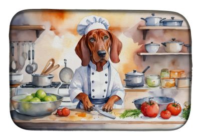 Redbone Coonhound The Chef Dish Drying Mat Absorbent Dish Drying Mat Pad for Kitchen Counter Dish Drainer Mat for Countertop, 14 x 21, Multicolor