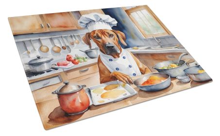Rhodesian Ridgeback The Chef Glass Cutting Board Decorative Tempered Glass Kitchen Cutting and Serving Board Large Size Chopping Board