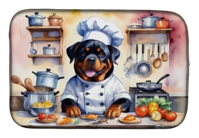 Rottweiler The Chef Dish Drying Mat Absorbent Dish Drying Mat Pad for Kitchen Counter Dish Drainer Mat for Countertop, 14 x 21, Multicolor